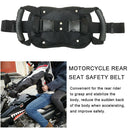 1X Black Motorcycle Passenger Safety Belt Rear Seat Grab Grip Handle Belly Strap