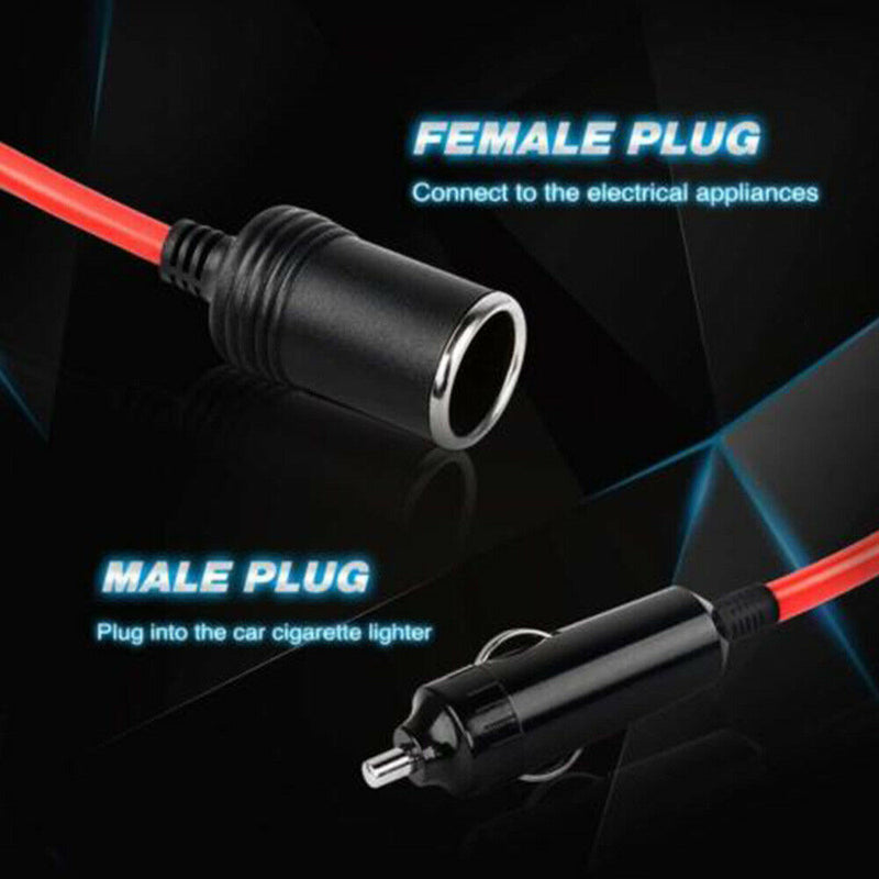 Auto Cigarette Lighter Extension Socket Extender Cable Splitter 3.6M