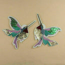 1 pair Birds Hummingbirds DIY Embroidered Patch Clothes Fabric 18*14.5cm New