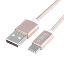 2m USB3.1 Type-C Port 2.4A Output Nylon Braided Charging Data Cable A