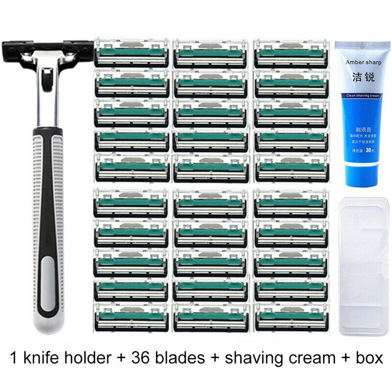 1/36PCS 2 Layers Quality Safety Razor Blades Manual Shaving Shaver Hair RemS Hn