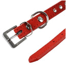 Red PU Leather Dogs Cats Pets Puppy Neck Safety Collars XS