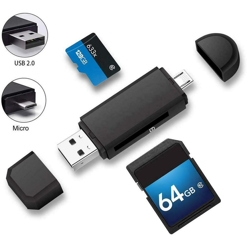 Micro USB+USB OTG Card Reader USB2.0 Memory Card Adapter for PC Android