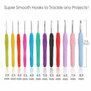41 Pack Crochet Hooks Set,Knitting Accessories Tools with Case,Plastic + al