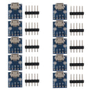 Pack of 10 Female MICRO USB to 2.54mm DIP Pin Pitch Converter 14.5x13x4mm