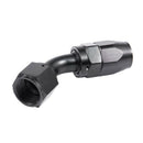 45 Degree Fast Flow Stealth Black Hose Fitting:AN10 14mm