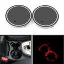 2X Acrylic LED Car Cup Holder Mat Pad Car Luminous Coaster Light USB Charging