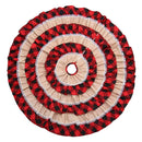 Christmas Cloth Cake Tree Skirt Home Outdoor Decor Plaid Carpet Floor Mat