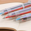 2PCS 6 In 1 Multi Colour Retractable Click Ballpoint Pen Creative Stationery