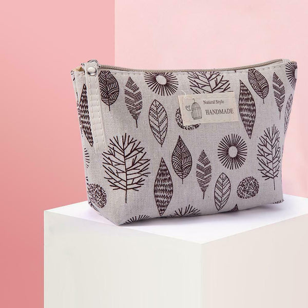 Printed Cosmetic Bag Canvas Purse Zip Makeup Wash Storage Pouch (Style 8) A#S