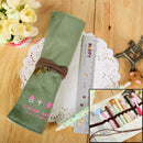 Light Green Wrap Roll Up Canvas Pen Pencil Case Makeup Bag Storage Pouch  XUV