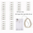 4m LED String Lights Card Photo Clip Holder Fairy Garland Lamp (Warm White) A