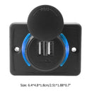 3.1A Dual USB Charger Adapter with Voltmeter Indicator Light for Car (Blue)