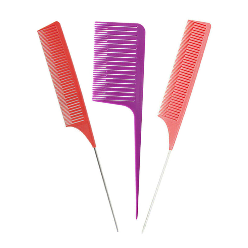 3Pcs Plastic Weaving Highlighting Foiling Hair Comb Salon Hair Dyeing Brush Tool