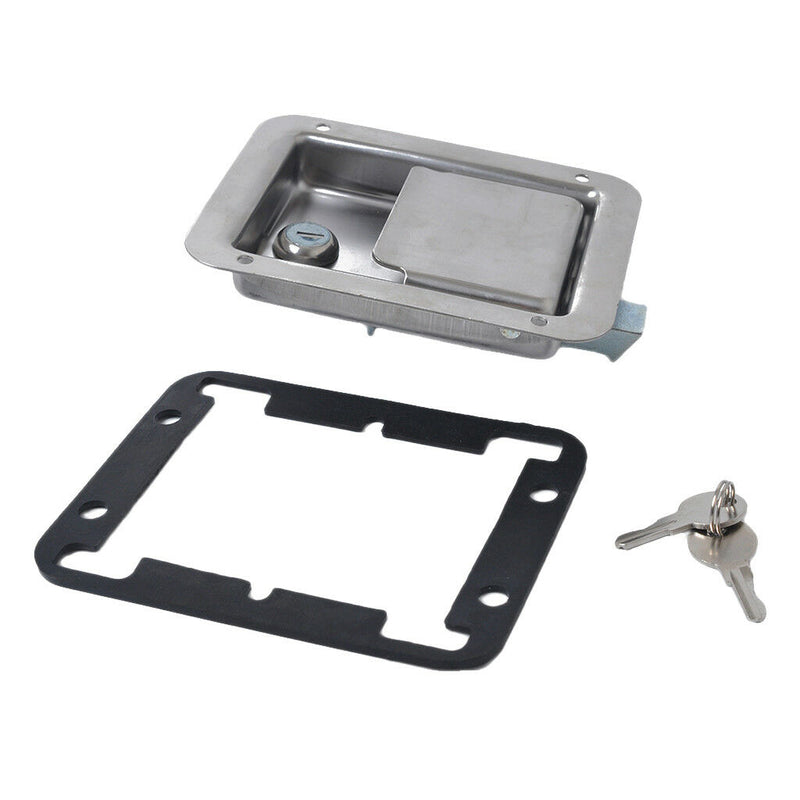 Marine Stainless Steel Paddle Latch Truck Tool Box Doors Lock Latch & Key