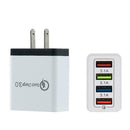 4 USB Travel Wall Charger 3A Fast Charging Charger US Plug Adapter (Black) A