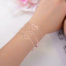 3pcs/Set Double Love Bracelet Lucky 8 Bangles Wedding Women Jewelry Gift