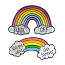 2 Pcs Cartoon Rainbow and Clouds Cute Brooch Enamel Enamel Pins Metal Color B5C9