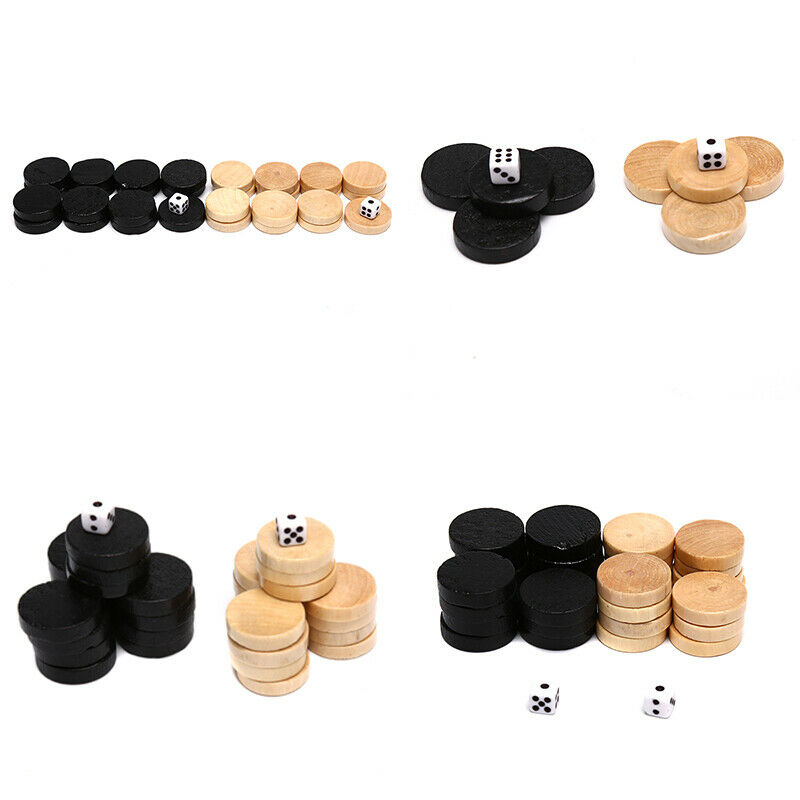 32Pcs Draughts/Checkers/Backgammon Chess Piece for Kids Board Game Learn 3C