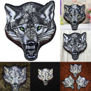 Animal wolf head iron on patches Sew-on embroidered patch motif applique  JR