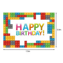 0.9x1.5m Happy Birthday Building Block Wall Photo Shooting Background Cloth