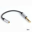 2x 3.5 mm Female to 6.35 mm Male TRS Nylon Braided Headphone Adapter Cables