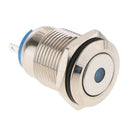 2 Pcs Colorfast 16mm 12V Waterproof LED Metal Indicator Blue Signal Light