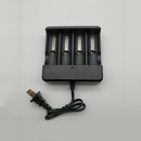4 Slot LED Battery Charger For 18650 Li-ion Rechargeable Batteries Wall Adapter