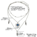 Fashion Jewelry Leaf Three-Layer Female Necklace Bohemian Necklace Pendant  P7M4