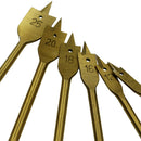 6pcs Titanium Plating Industrial Spade Paddle Flat Wood Boring Drill Bit 10-25mm