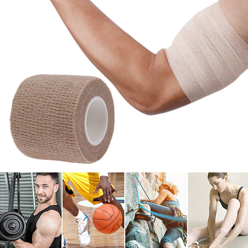 Sport Bandage Self Adherent Wrap Grip Roll Knee Protector (Skin)