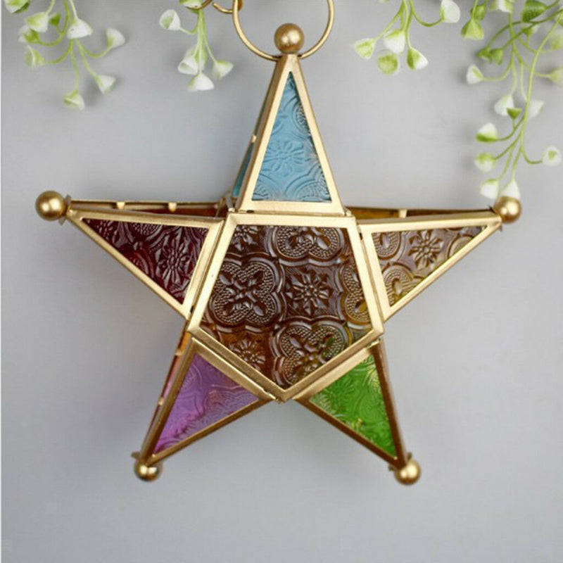 Wall Hanging Tealight Candle Holder Star Lantern for Wedding Holiday Decor