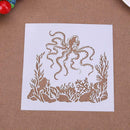 Octopus Coffee Spray Printing Mold DIY Cake Embossed Decor Baking Stencil