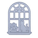Cat Window Cutting Die DIY Metal Stencil Scrapbooking Embossing Craft Decor
