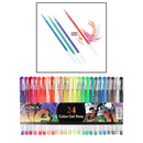 24 Gel Pens with Refills + Carrying Case - 24 Individual Colors (No Duplicates)