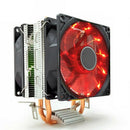 Led Dual Fan 2Heat Pipe Quiet Cpu Cooler Heatsink For Intel
