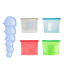 Reusable Silicone Food Storage Kit, 4 BPA Free Food Storage Bags with 6 Sil