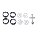 4x Plastic Tires & Wheel Rim and Steering Cups for Wltoys K969 DIY Accessory