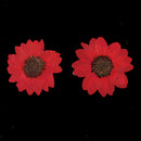 6pcs Pressed Dried Real Flower Sunflower Scrapbooking Embellishments Red
