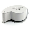 Jewellers Lens Glass Loupe 40X 25mm Eye Magnifier 2 LEDs Lights L9J3