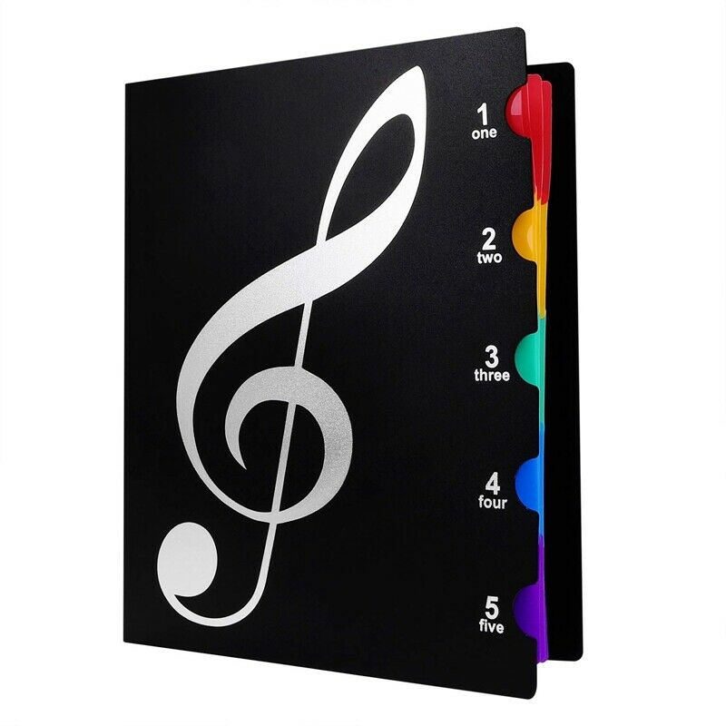 Music Themed Folder Holder Writable Musicians Treble Clef Sheets Piano Choi