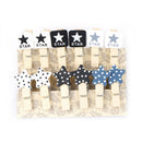 black&white star wooden clip cartoon small paper clip/multifunction korean stBX
