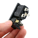 Power Socket Connector On/Off SPST Red Rocker Switch AC 250V 10A JR