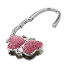 Set Folding Butterfly Handbag Purse Metal Rhinestone Hook Hanger Holder 2.2 K7R8