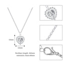 Women Fashion Cubic Zirconia Heart Shaped Pendant Clavicle Chain Necklace Gift