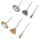 36x Steel brass Wire brushes Flat brushes Round brushes Set BX