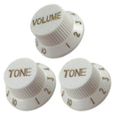 1 Volume & 2 Tone Control Switch Knobs for ST Sq Electric Guitar White