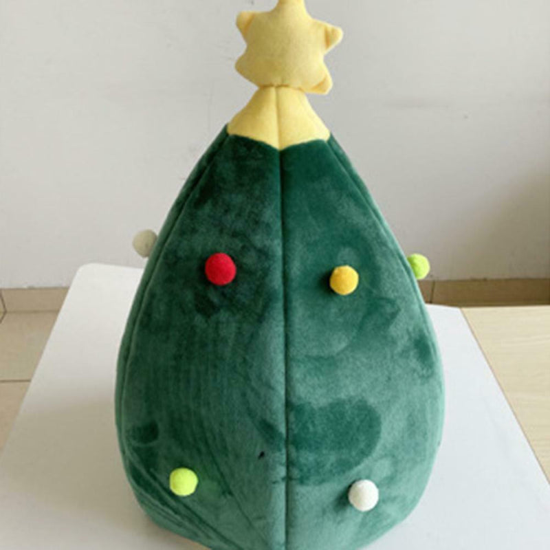 Xmas Tree Shape Pet Nest Winter Warm Kitten Cat House Sleep Bed Pet Product