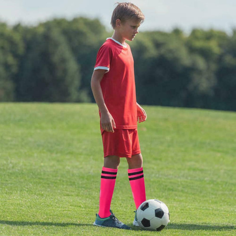 Child Sport Football Soccer Over Knee Baseball Hockey Long Sock (Rose Red) A