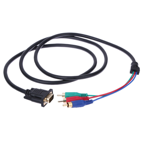 1.5m 5Ft VGA to TV 3 RCA Component AV Adapter Cable for PC Laptop
